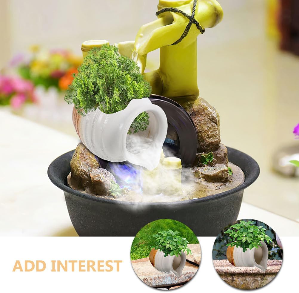 SUPVOX Ceramic Clay Pot Ecological Tank with Oxygenating Flow Indoor Tabletop Water Fountain Jar for Home D Cor and Aquarium Fish Tank Decoration