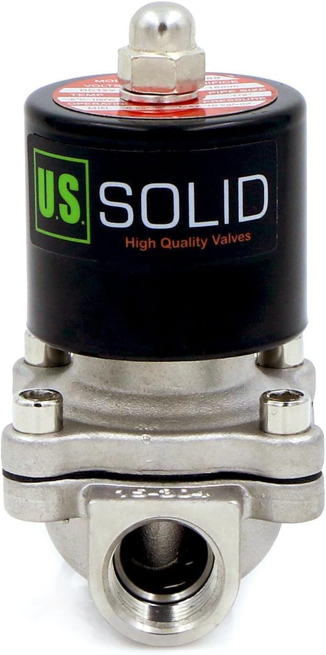 U.S. Solid 1/2" Stainless Steel Electric Solenoid Valve 110VAC Normally Closed Air Water(Pack of 20)