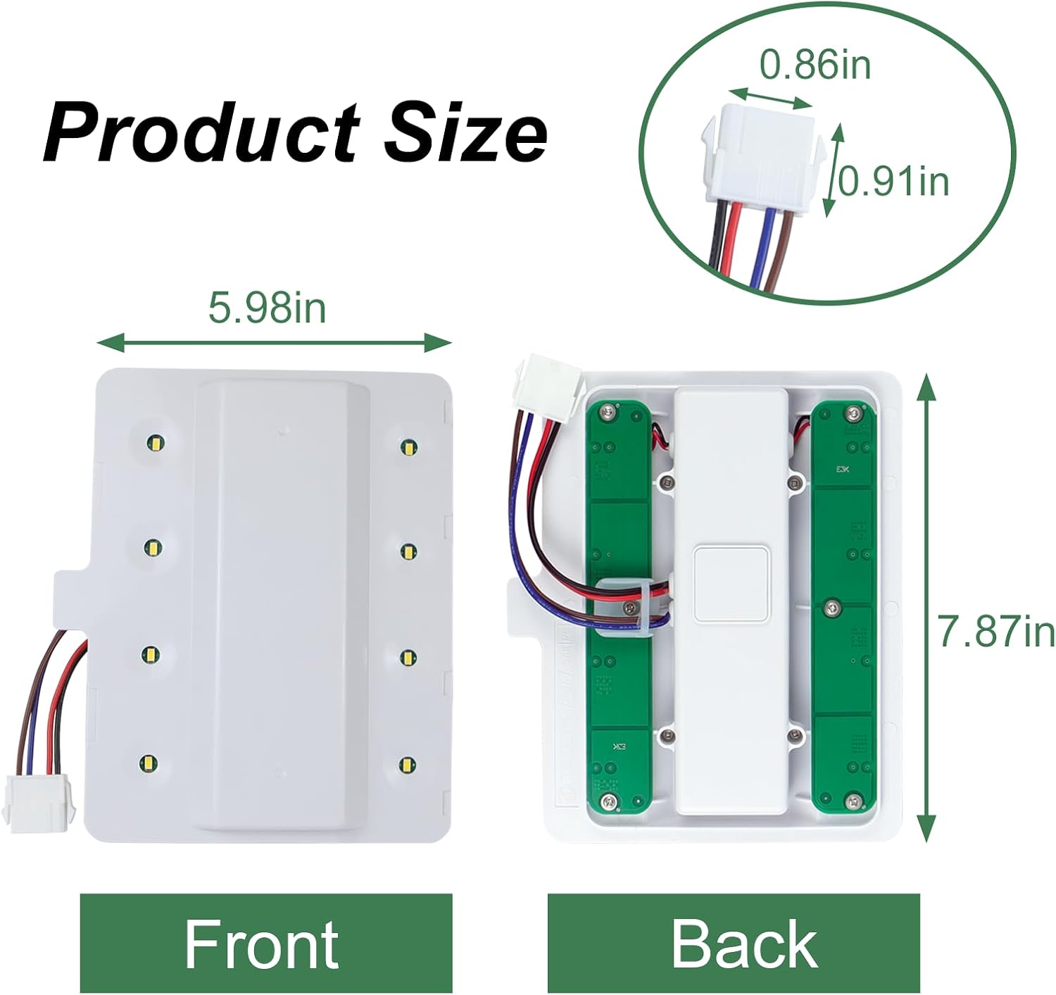 W11125428 Refrigerator LED Light Replacement Fit for Whirlpool KitchenAid Maytag Jenn-Air Fridge Light Module, Replace W10223894, W10289592, W10318258, W10587287 PS12347426