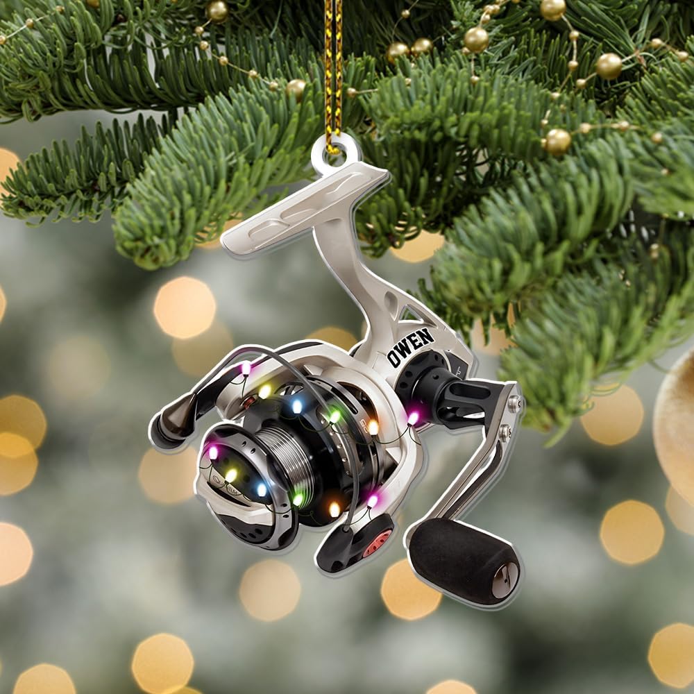 Fishing Rob Personalized Fishing Christmas Ornament Fish Ornaments for Christmas Tree Bass Fish Ornaments Fishingman Decor Flat 2D Hanging Tree Fisherman Dad Gift 137