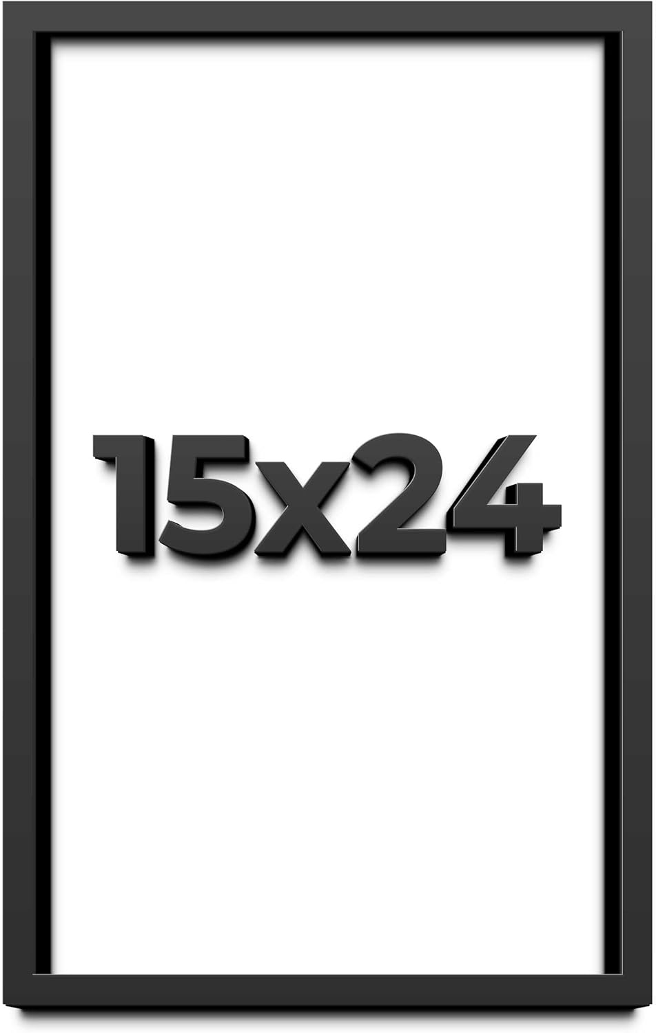 15x24 Shadow Box Frame Black | 1 Inch Deep Solid Wood Shadowbox Display | UV Resistant Acrylic Plexiglass, Acid Free Backing, Hanging Hardware | Dugan Picture Style