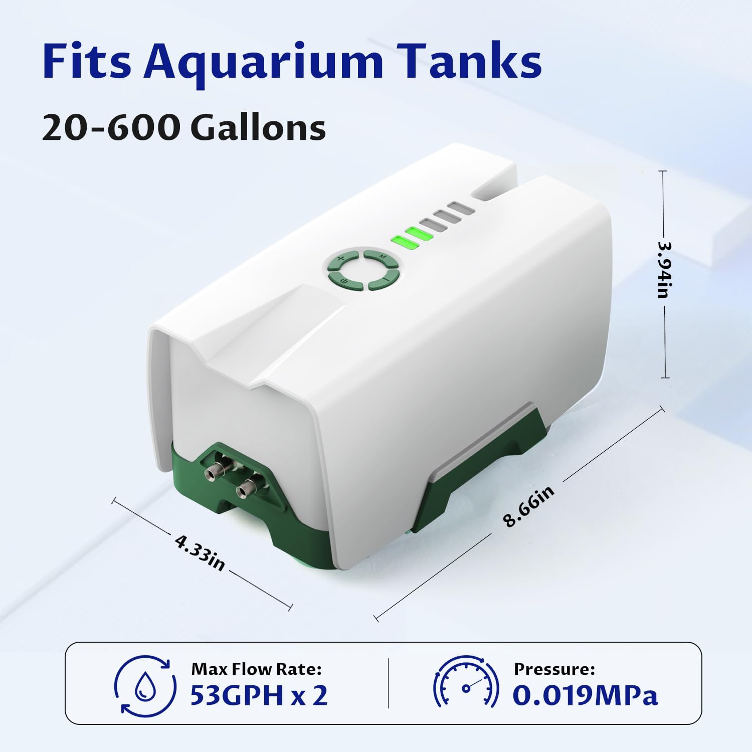 Ghosthorn Silent Dual Operating Mode Rechargeable Aerator for Fish, Large Capacity Aquarium Air Pump with Universal Clip for Most Bait Buckets