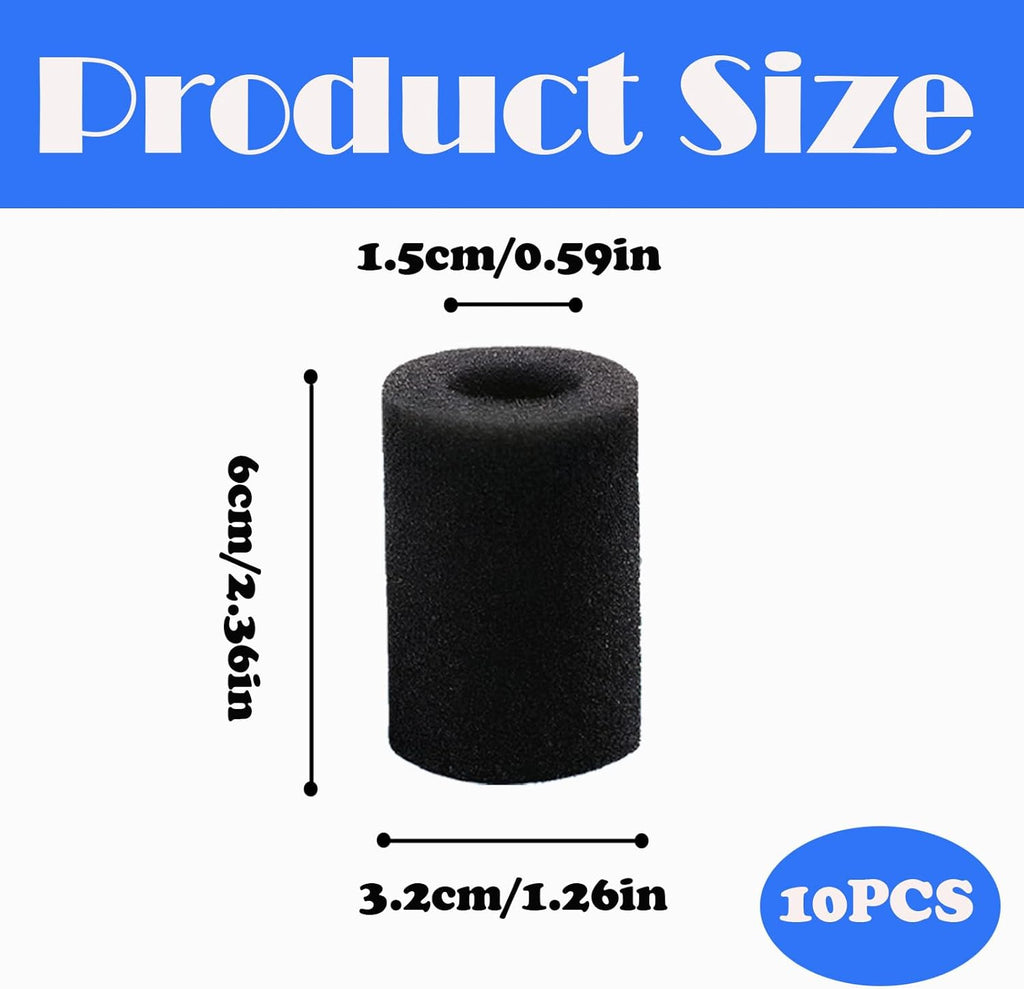10-Pack Pre-Filter Sponge,for Aquarium Shrimp Fry Fish Tank Filter Intake 0.6 Inch,Filter Intake Guard for Fish Tank, Keeps Small Fish Safe,Replacement Foam Cover