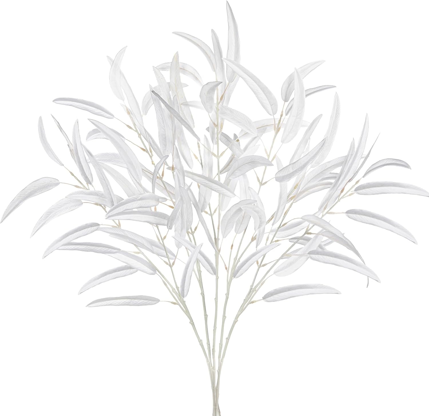 Briful 5-Pack 29.5’’Faux Eucalyptus Stems with White Willow Eucalyptus Leaves and Branches – Artificial Floral Stems for DIY Floral Arrangements, Wedding Bouquets, Vase Fillers, Home Decor