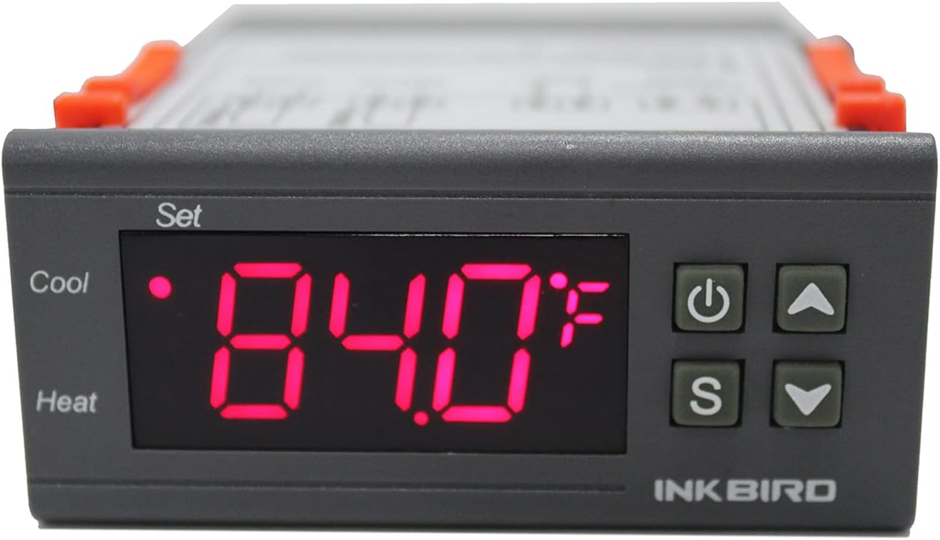 Inkbird Dual Stage DV 12V Digital Temperature Controller Fahrenheit Thermostat Heating and Cooling for Homebrewing Brew Fermenter Fridge Incubator Greenhouse