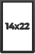 14x22 Shadow Box Frame Black | 1 Inch Deep Solid Wood Shadowbox Display Frame | UV Resistant Acrylic Plexiglass, Acid Free Backing, and Hanging Hardware | Dugan Picture Frame Style