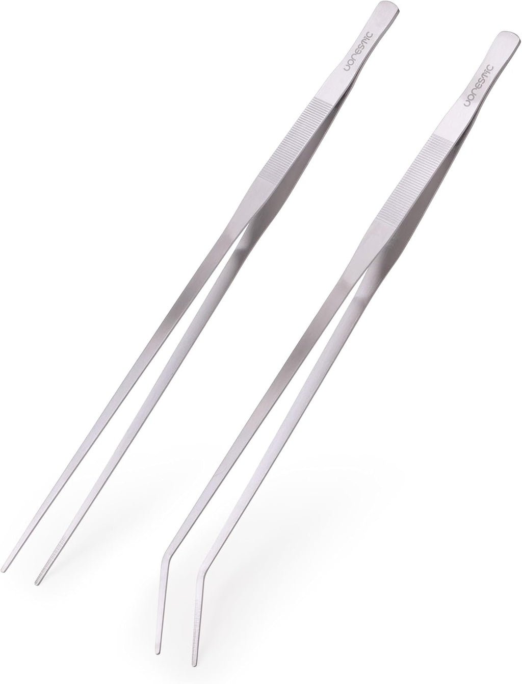 VORESTIC 23.6” Extra Long Tweezers for Aquarium, 2 Pcs Straight and Curved Aquarium Tweezers Extra Long Ideal for Fish Tanks, Feeding and Aquatic Plant Care, Reptile Feeding Tongs, Aquascaping Tools
