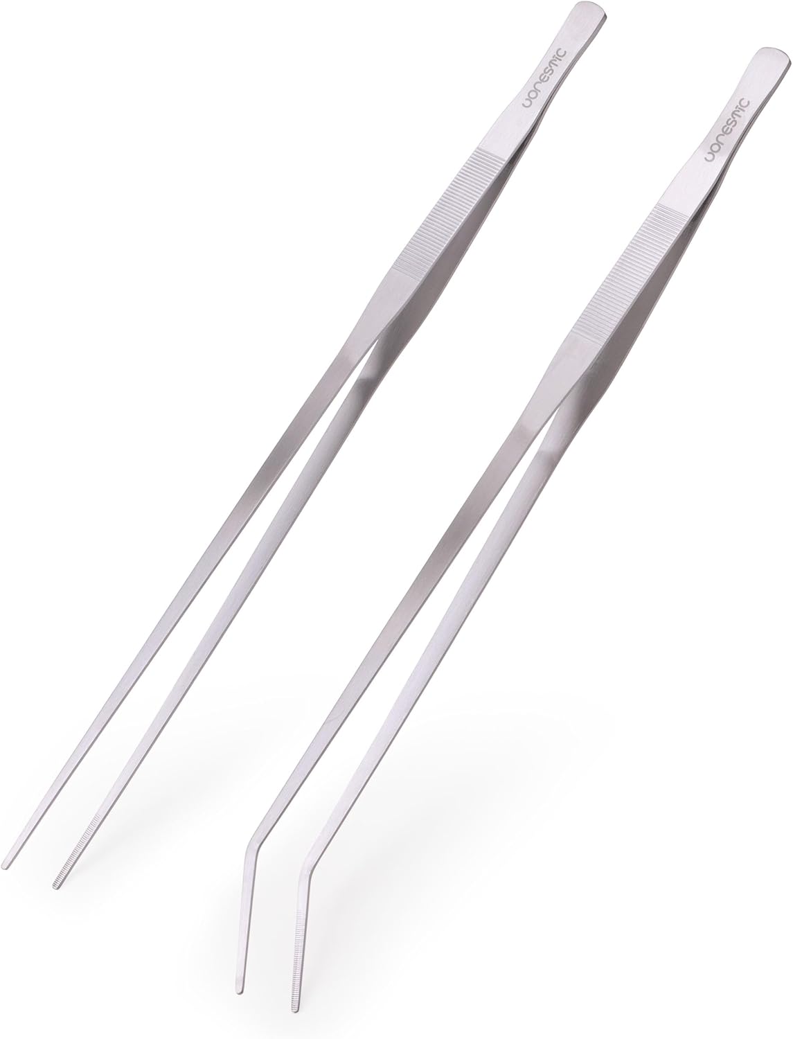 VORESTIC 23.6” Extra Long Tweezers for Aquarium, 2 Pcs Straight and Curved Aquarium Tweezers Extra Long Ideal for Fish Tanks, Feeding and Aquatic Plant Care, Reptile Feeding Tongs, Aquascaping Tools