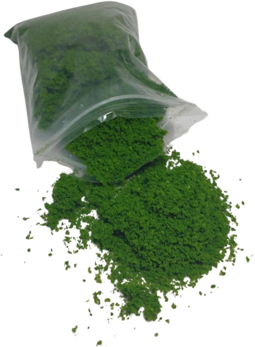 Green Landscape Coarse Flock .7 oz Bag | Realistic Grass Material for California Mission Projects, School Dioramas, Model Scenery, Arts & Crafts | Easy-to-Apply Green Terrain Ground Cover