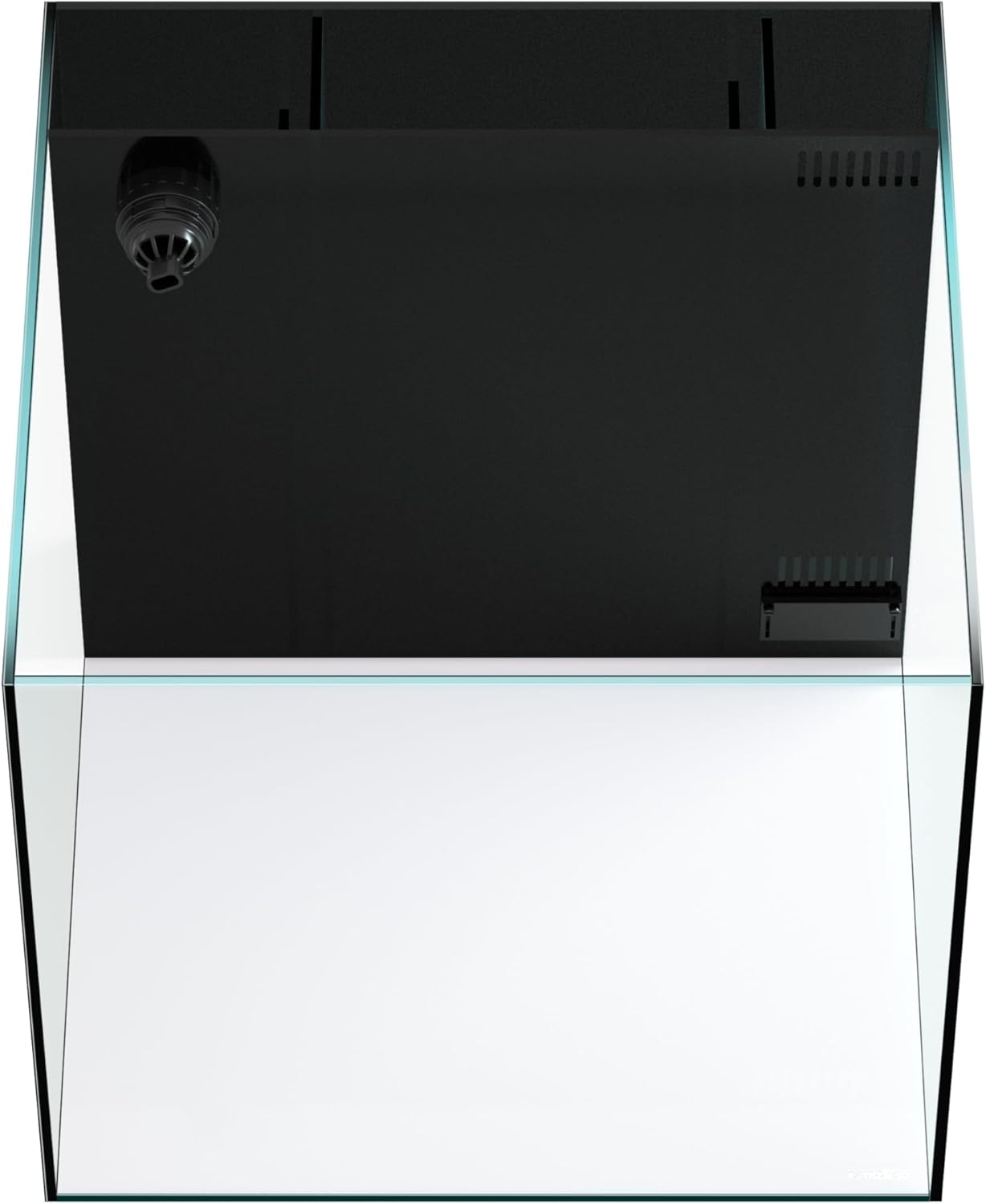 Landen 45P 15 Gallon Ultra Clear All Glass Rimless Low Iron Aquarium Tank with Rear Filtration Chamber(Return Pump Included)for Salt and Fresh Water.17.7''Wx17.7''Dx15.8''H in(45x45x40cm)6mm Thickness