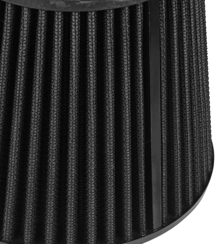 Kyostar Universal Carbon Fiber 3 Inch 76mm Air Intake Cone Filter Replacement Quality Dry Air Filter, Black