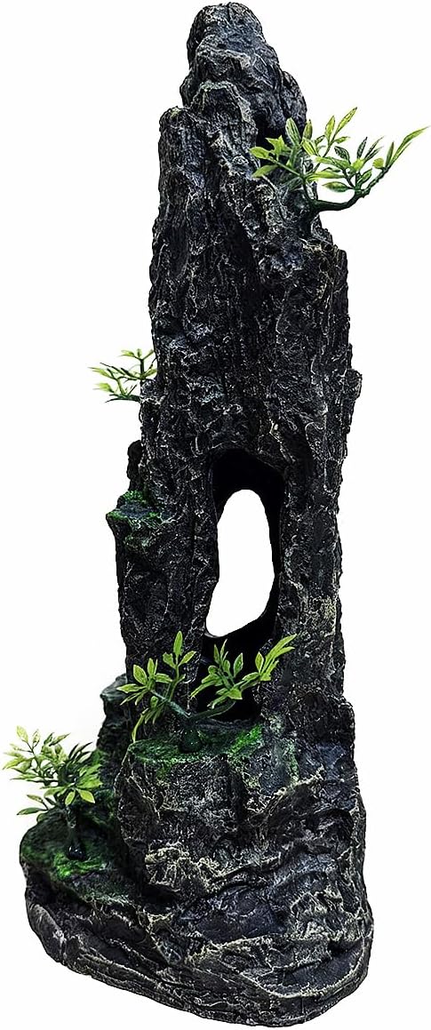 Aquarium Decorations Large and Tall Large Aquarium Decoration for Fish Tank Decorations Fish Tank Ornaments Mountain View Stone Ornament Tree Rock Cave Artificial Fishtank Ornament