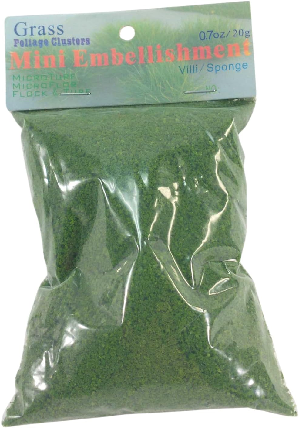 Green Landscape Coarse Flock .7 oz Bag | Realistic Grass Material for California Mission Projects, School Dioramas, Model Scenery, Arts & Crafts | Easy-to-Apply Green Terrain Ground Cover