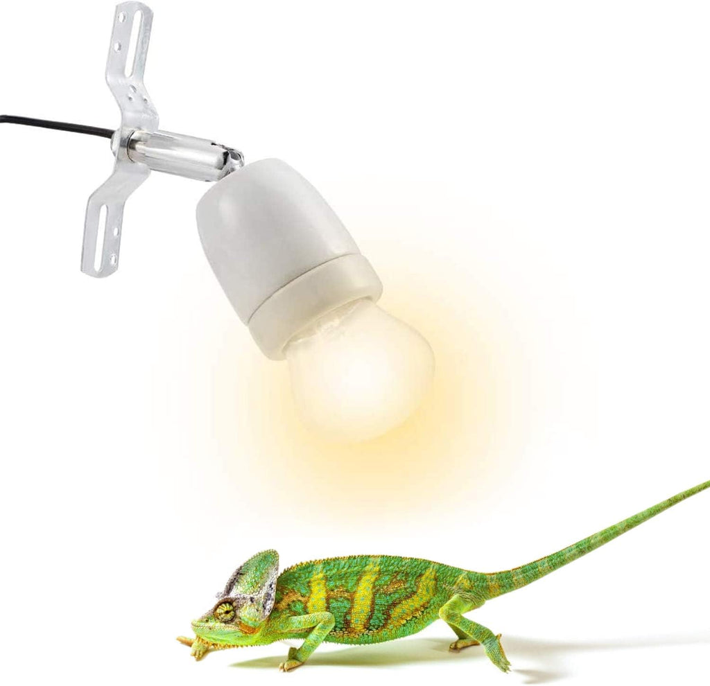 CHICIRIS 300W Lamp Socket, 360° Rotatable Heating Light Adjustable Bracket Kit with One-Button Switch, E26/E27 Ceramic Lamp Holder, for Aquarium, Lizard, Tortoise, Snake (Without