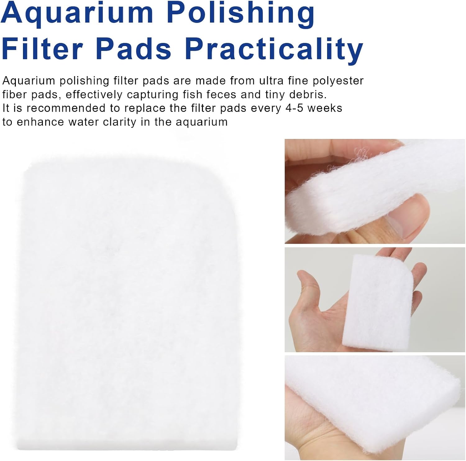 12 Pack Water Polishing Pads Fit for 306/307 406/407 Canister Filter Media Aquarium Filter Pad, A244A1 Mechanical Filter Media for Aquariums Compatible with Fluval Quick-Clear