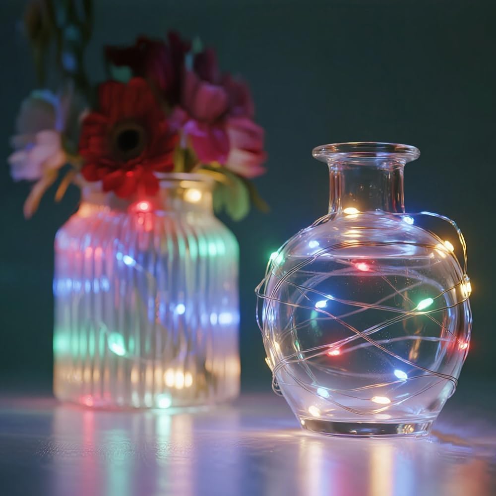 USB Fairy Lights 2 Pack,100 LED Plug in String Lights with 8 Modes for Indoor and Outdoor,Bedroom Decor,Wedding Party Christmas Valentine's Day Wreath DIY Decoration,Multicolour