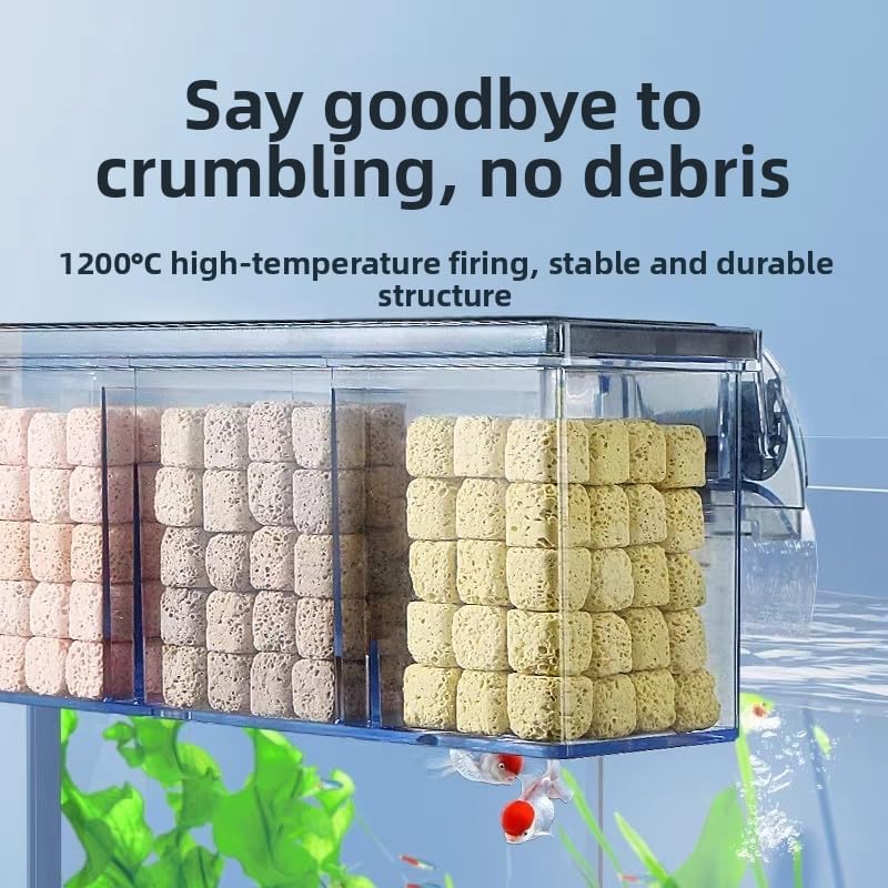 Aquarium Biological Filter Media 1‘’x1‘’ Bio Squares for Fish Tank Filter (Biological Block 500g) (Biological Square Block)