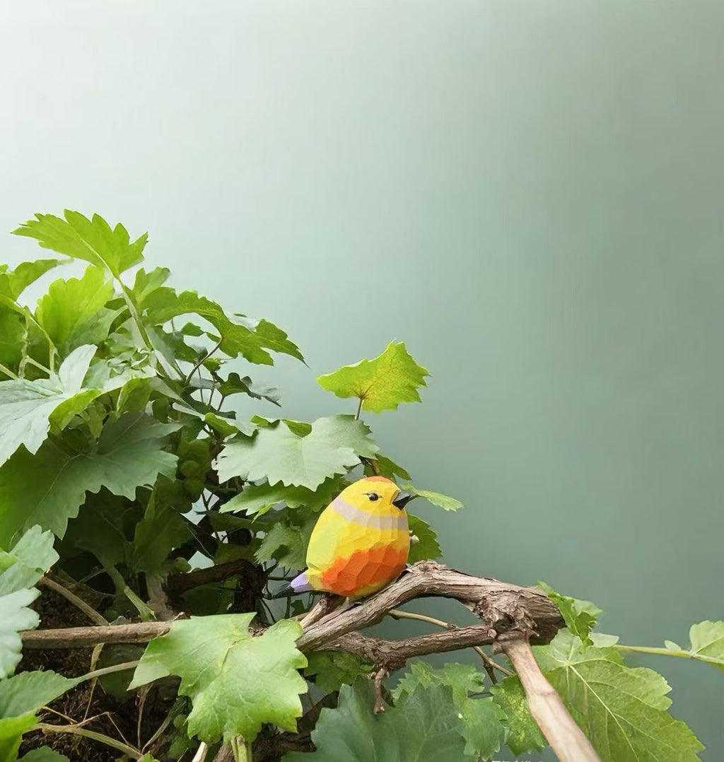 Small Handmade Leiothrix Figurines, Wooden Lovebird Sculpture Craft Set, Cute Colorful Bird Statues Home Home & Office Decor Art Collection, Ideal Gifts for Bird Lovers