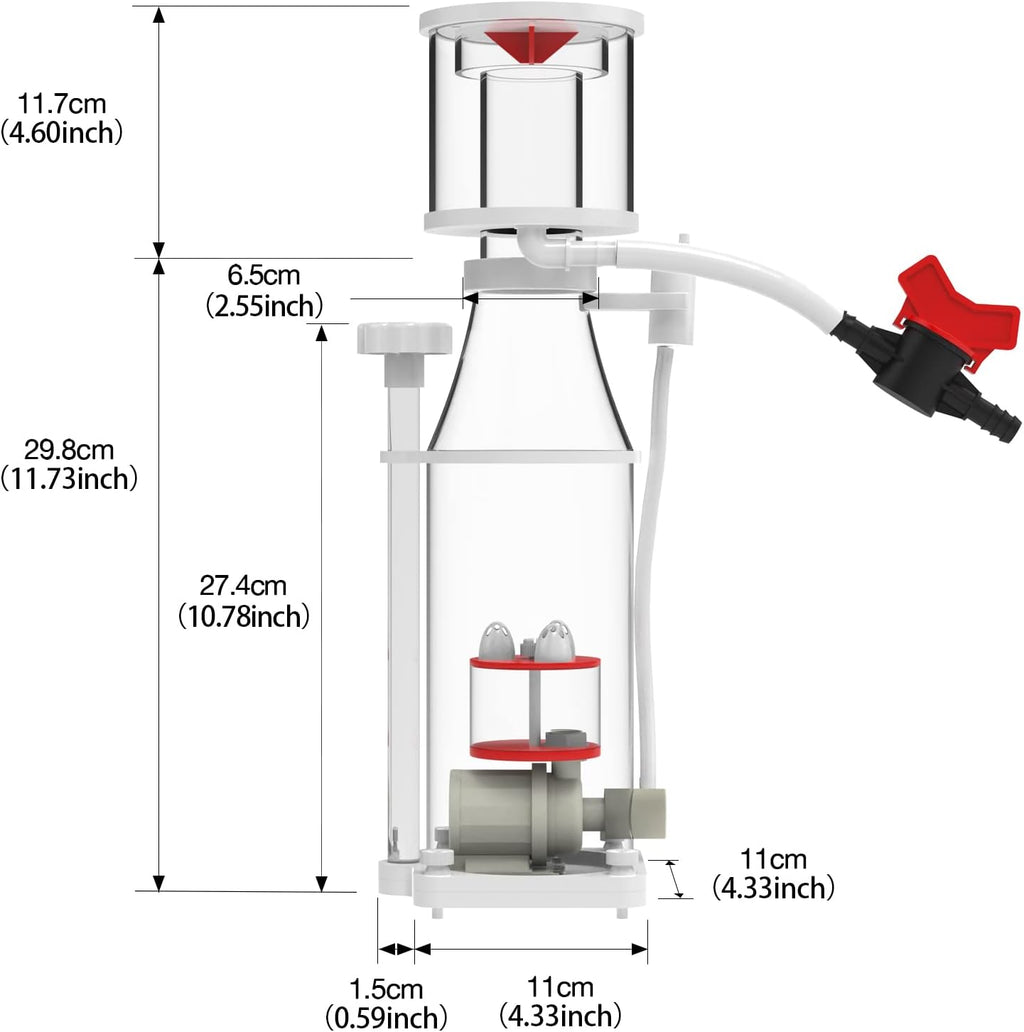 MagTool Aquarium in-Sump DC Protein Skimmer, with Controllable DC Pinwheel Pump for Up to 50-100Gal Reef Tank (N100 Plus)