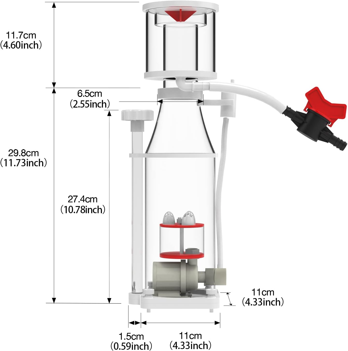 MagTool Aquarium in-Sump DC Protein Skimmer, with Controllable DC Pinwheel Pump for Up to 50-100Gal Reef Tank (N100 Plus)