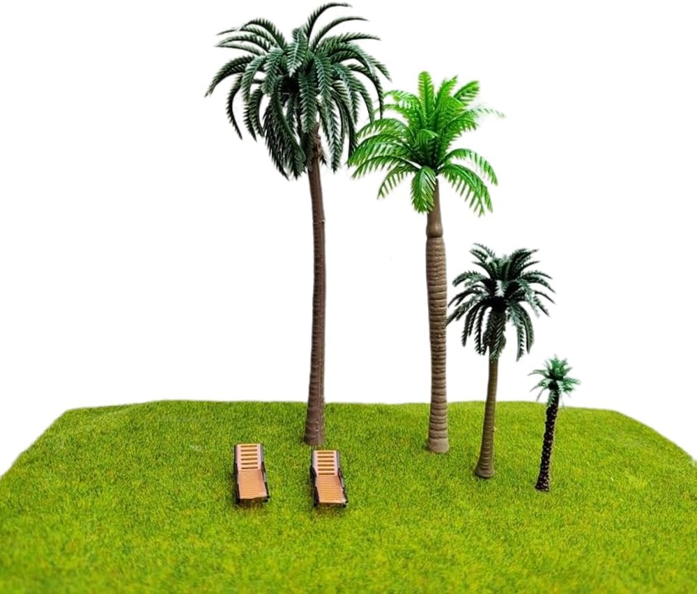 36pcs Palm Trees, Ho Scale Bushes, Plastic Trees for Projects 1.5-6 inch(3-16 cm), Miniature Trees