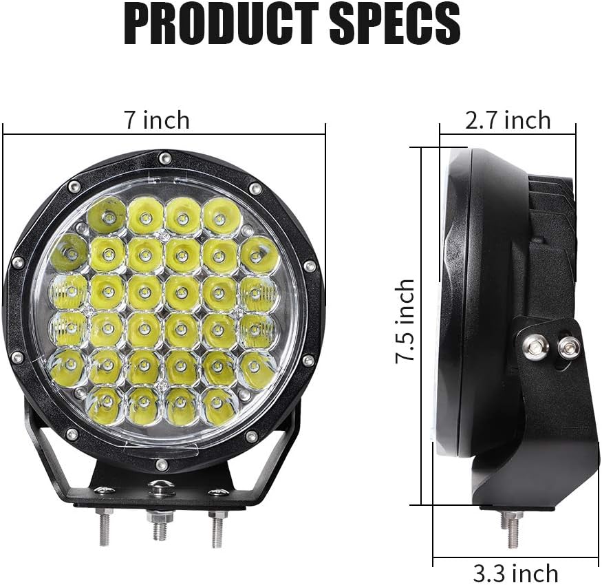 EXZEIT 7 Inch 256W Driving Lights 20480 Lumens Fog Lights Offroad Light Driving Lights for Jeep Trucks Toyota SUV UTV