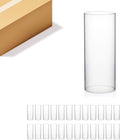 WGVI Hurricane Candle Holder Sleeve, Wide 4", Height 10", Clear Glass Cylinder Candleholder, Chimney Tube, Open Ended Candle Shade, 24 Pieces Bulk