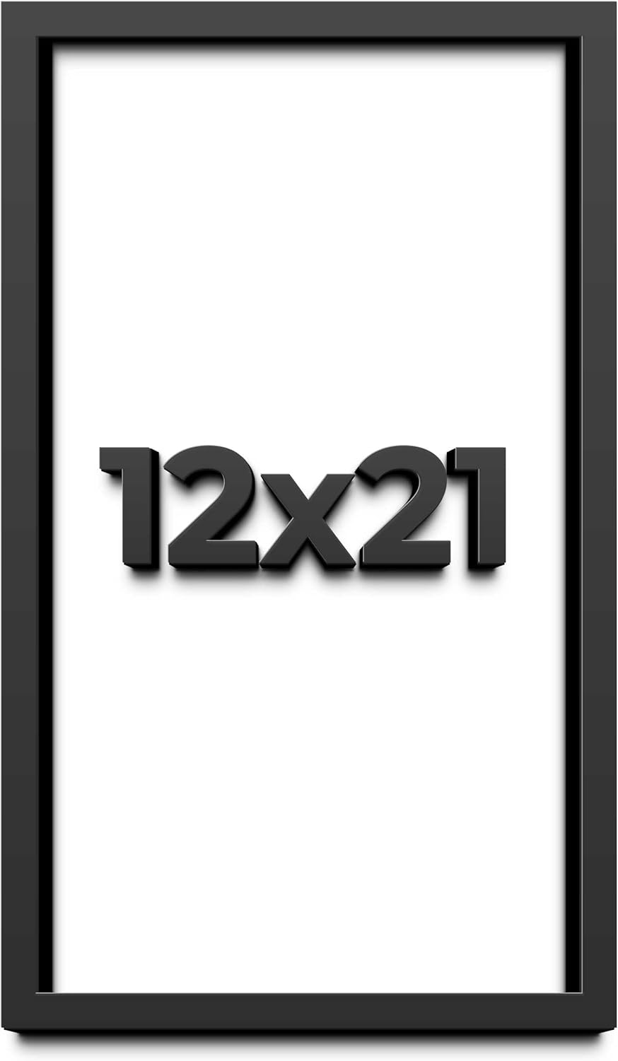 12x21 Shadow Box Frame Black | 1 Inch Deep Solid Wood Shadowbox Display Frame | UV Resistant Acrylic Plexiglass, Acid Free Backing, and Hanging Hardware | Dugan Picture Frame Style