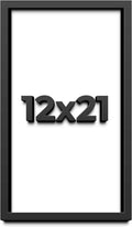 12x21 Shadow Box Frame Black | 1 Inch Deep Solid Wood Shadowbox Display Frame | UV Resistant Acrylic Plexiglass, Acid Free Backing, and Hanging Hardware | Dugan Picture Frame Style