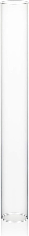 WGVI Hurricane Candle Holder Sleeve, Wide 3", Height 24", Clear Glass Cylinder Candleholder, Chimney Tube, Open Ended Candle Shade, 1 Piece