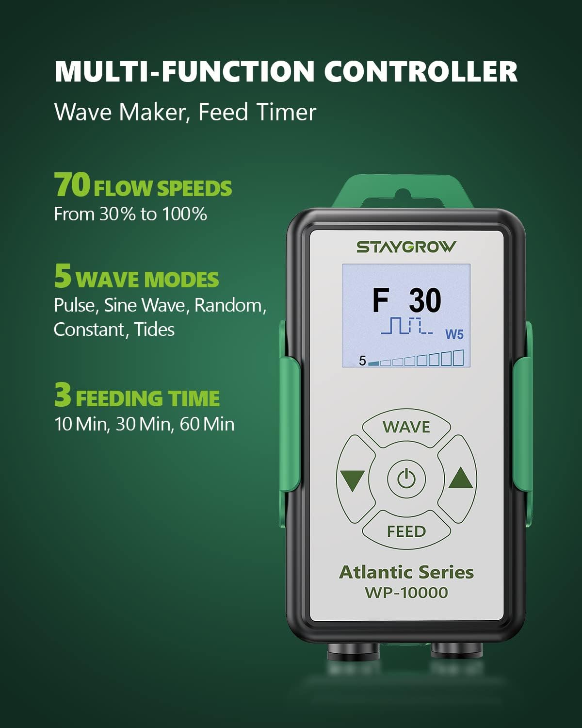 Wave Maker for Aquarium, DC 24V 20W 2642 GPH (10000 L/H) Powerhead, Powerful Quiet Controllable Wave Pump for Fresh Saltwater Marine Reef Tank