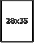 28x35 Shadow Box Frame Black | 1 Inch Deep Solid Wood Shadowbox Display Frame | UV Resistant Acrylic Plexiglass, Acid Free Backing, and Hanging Hardware | Dugan Picture Frame Style