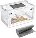 Large Snake Reptile Tank Amphibians Habitat Cages Sliding Screen Top for Lizard,Gecko, Frog, Hamster,Hermit Crab Animals(21.65"x12.6"x12.2") (White)