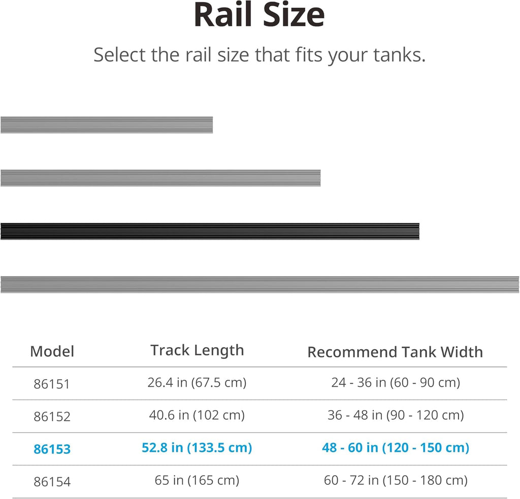 NICREW Multi-Light HyperReef Mount System Sliding Rail, Ideal for 48-60'' Tanks