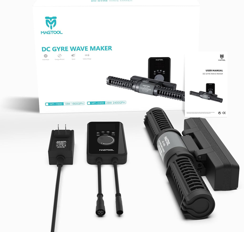 MagTool Wave Maker for Aquarium, Gyre Wavemaker, 1600-4200GPH Adjustable Cross Flow Wave Maker with Sine Wave Tech (MT-1600)
