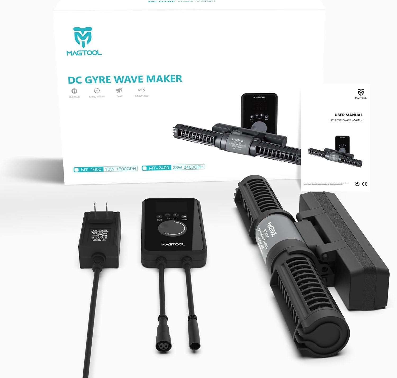MagTool Wave Maker for Aquarium, Gyre Wavemaker, 1600-4200GPH Adjustable Cross Flow Wave Maker with Sine Wave Tech (MT-1600)