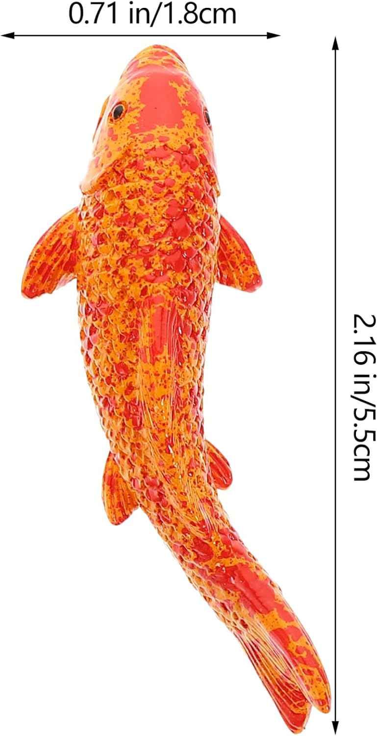 Veemoon 5PCS Fake Koi Fish,2.16Inch Mini Goldfish Figurines DIY Tank Decor for Aquarium Pond Fairy Garden Supplies