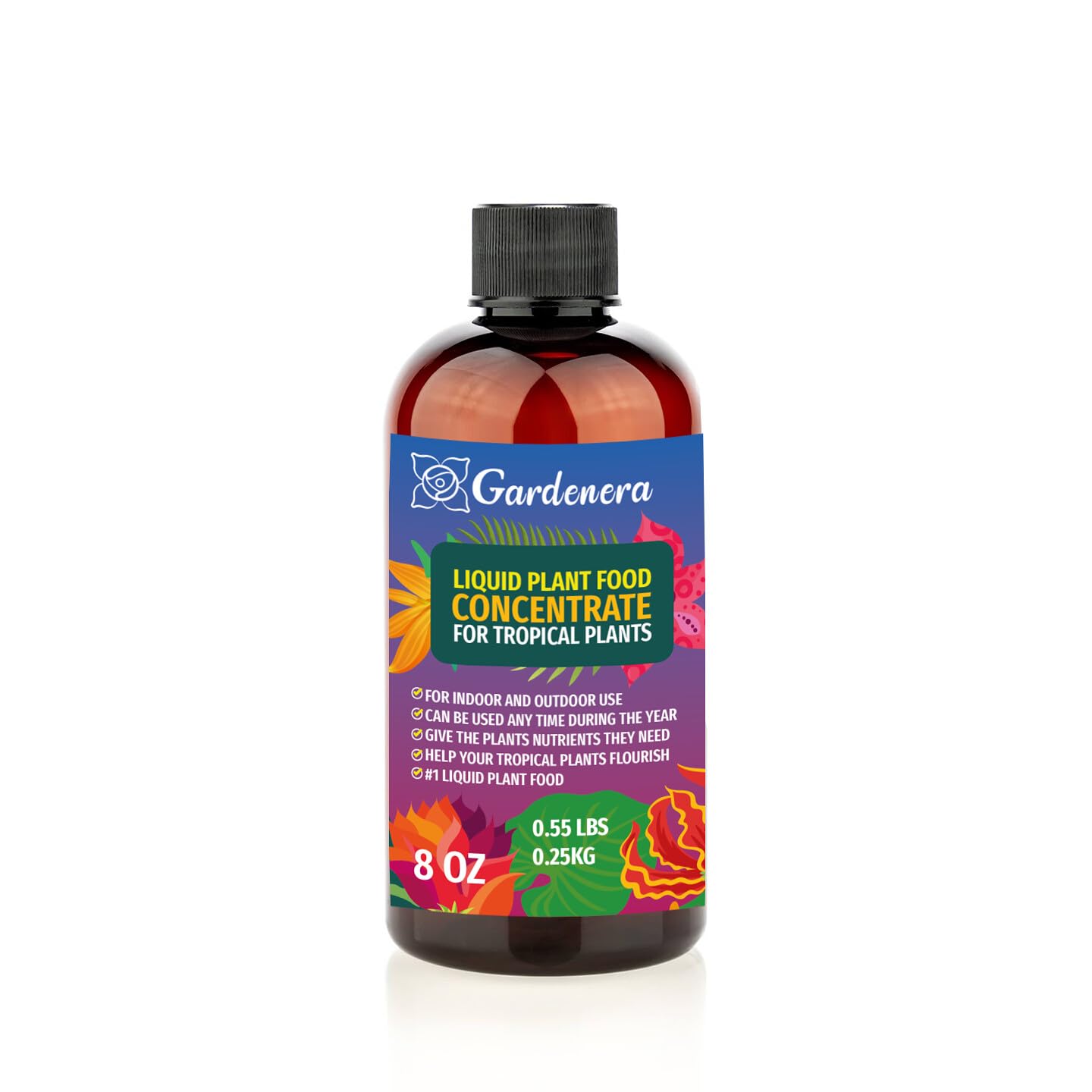Gardenera Plant Growth Superfood for Tropical Plants with 18 Essential Vitamins & Minerals - Organic Plant Food Fertilizer - Micro-Fungi and Bio-Organisms for Plant Care & Growth Enhancement - 8oz
