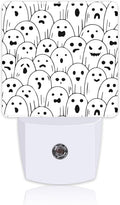 Halloween Funny Ghost Night Light for Kids, LED Night Light Plug into Wall with Dusk to Dawn Sensor for Girls Boys Women Men Room Decor, Hallway, Kitchen, Bathroom, Nursery, Stairs