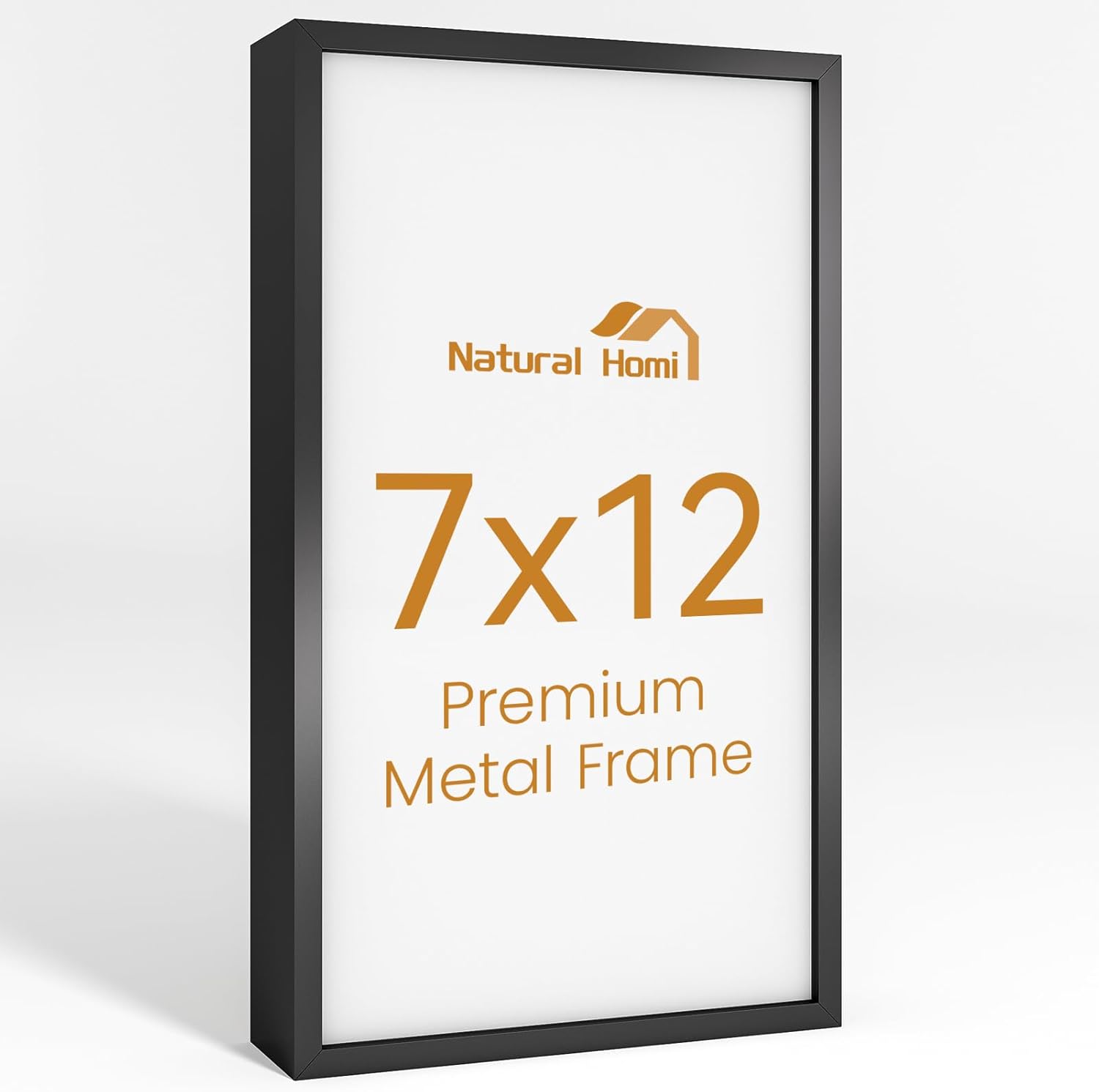 7x12 Aluminum Metal Picture Frame,Tempered Glass Black Photo Frame 7x12 for Family Photo,Posters,Art,Document to Wall Mount Horizontally or Vertically
