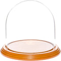 Plymor 5.5" x 5.5" Glass Display Dome Cloche (Oak Veneer Base)