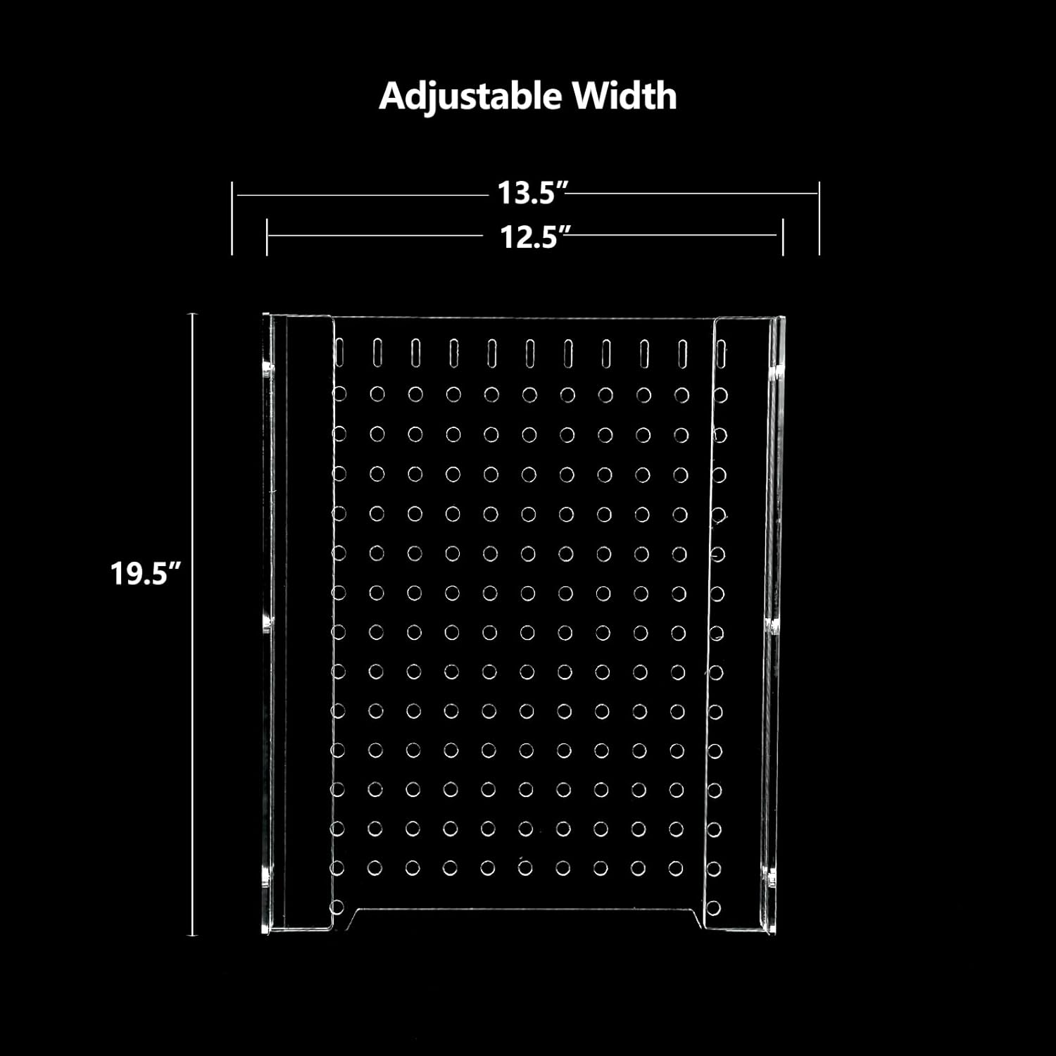 Acrylic Fish Tank Divider,10/15/20/55/75/125Gallon Tank Divider,Adjustment Clear Fish Tank Separator Set with Suction Cups (55 Gallon)