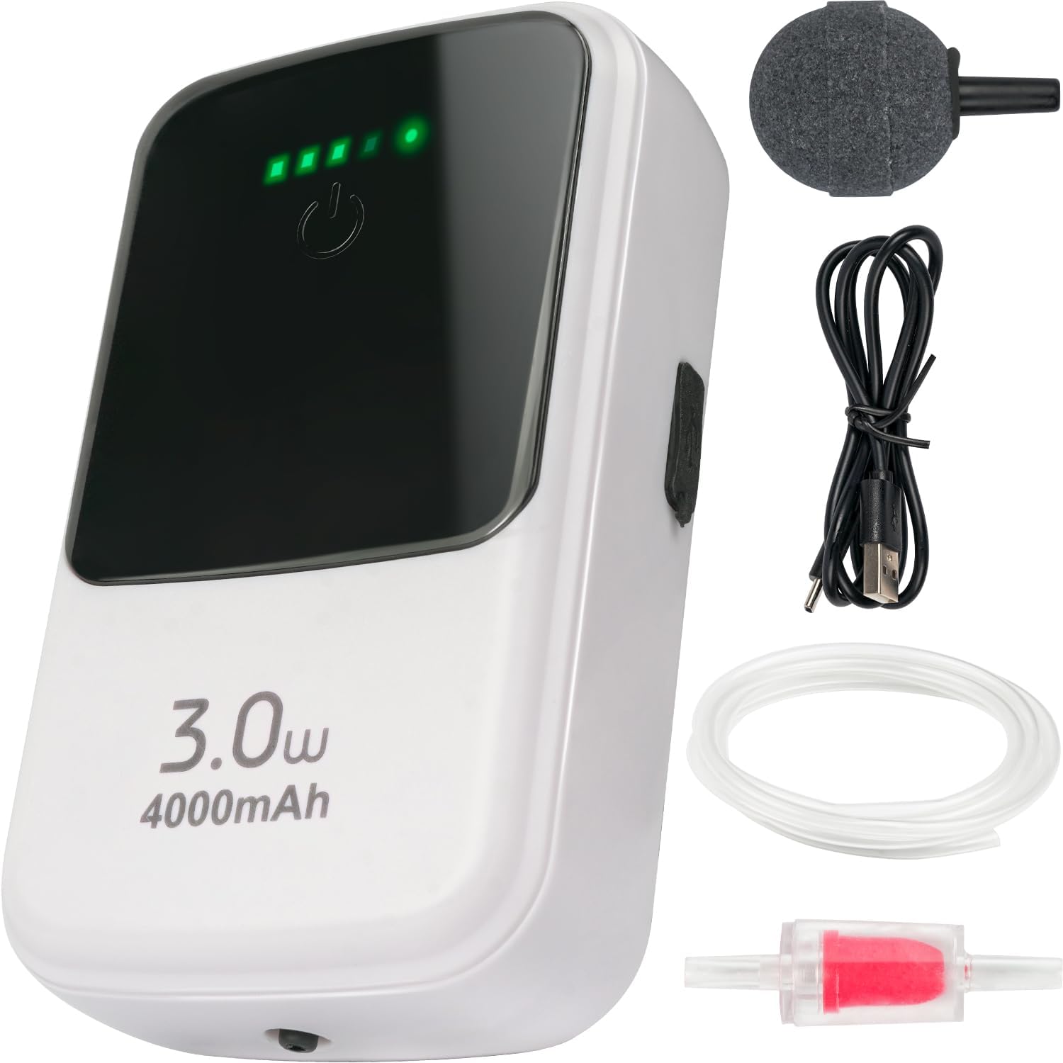 Ghosthorn Silent Dual Operating Mode Rechargeable Aerator for Fish, Large Capacity Aquarium Air Pump with Universal Clip for Most Bait Buckets