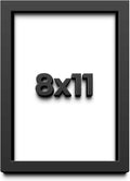 8x11 Shadow Box Frame Black | 1 Inch Deep Solid Wood Shadowbox Display Frame | UV Resistant Acrylic Plexiglass, Acid Free Backing, and Hanging Hardware | Dugan Picture Frame Style