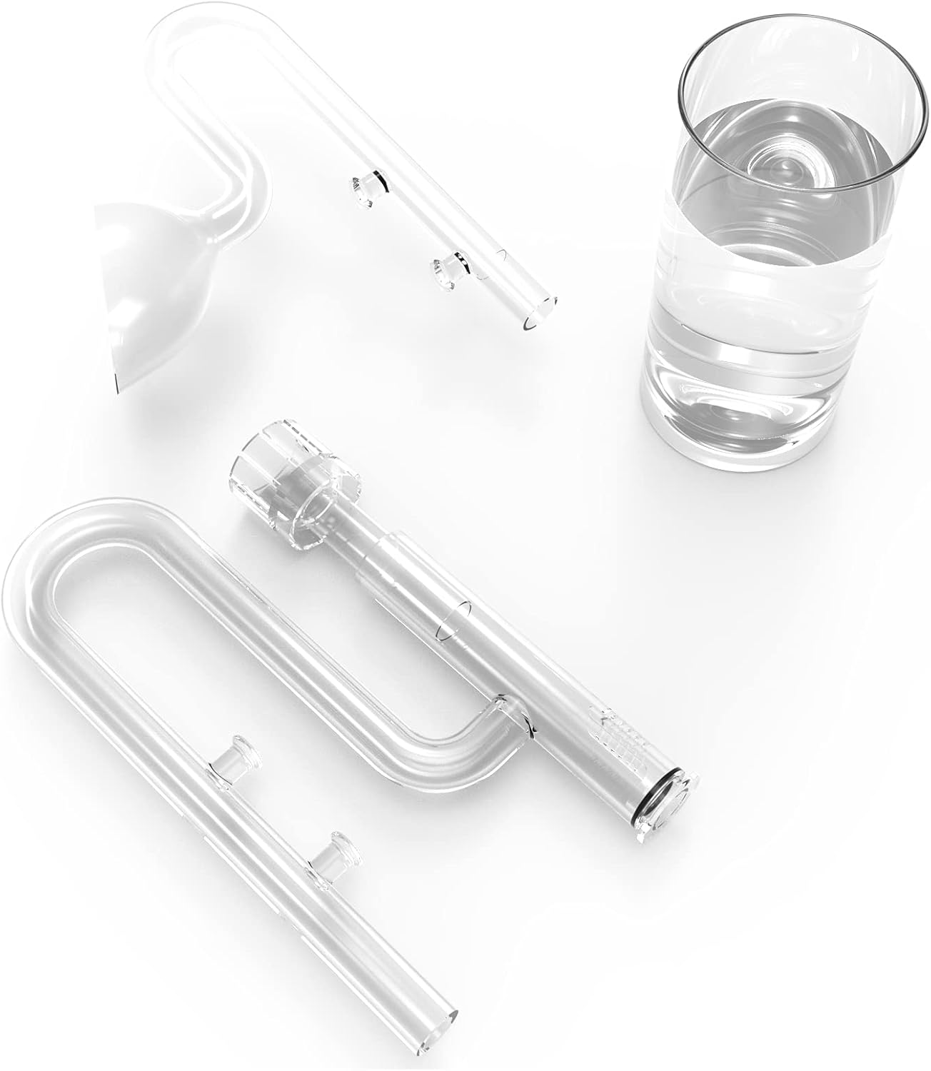 FZONE Aquarium Glass Mini Skimmer Lily Inflow and Outflow Sets for Mini Nano Tanks Filter Pipes(for 1/2inch Tubing)
