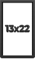 13x22 Shadow Box Frame Black | 1 Inch Deep Solid Wood Shadowbox Display Frame | UV Resistant Acrylic Plexiglass, Acid Free Backing, and Hanging Hardware | Dugan Picture Frame Style