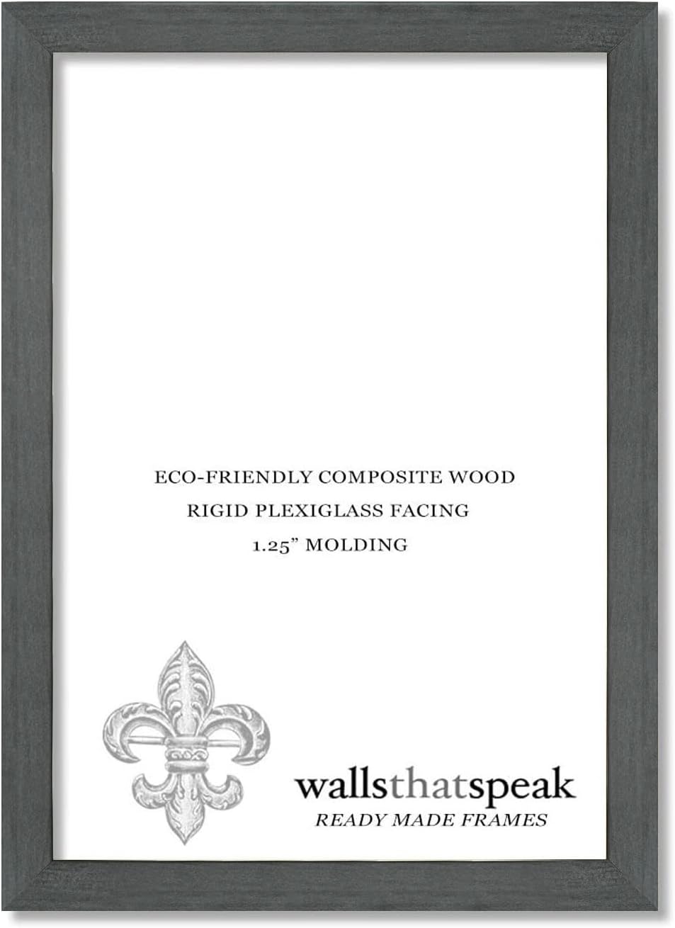 wallsthatspeak 11x12 Slate Gray Picture Frame for Puzzles Posters Photos or Artwork