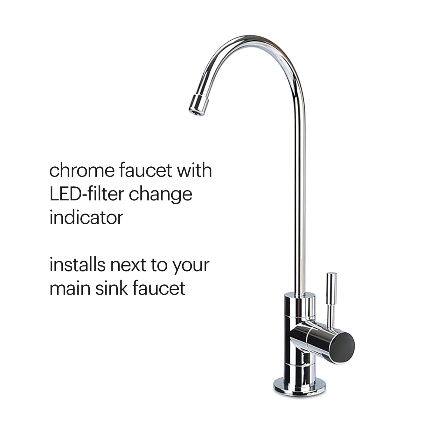 Brondell Coral UC300 Under Sink Water Filtration System – Reduces PFAS, Lead, & Chlorine in Drinking Water, Water Purifier with Designer Chrome Faucet – Quick Change Filter, WQA Gold Seal-Certified