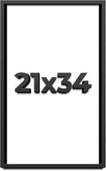 21x34 Shadow Box Frame Black | 1 Inch Deep Solid Wood Shadowbox Display Frame | UV Resistant Acrylic Plexiglass, Acid Free Backing, and Hanging Hardware | Dugan Picture Frame Style
