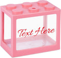 Custom Personalized Acrylic Fish Tank 3x4x5 Inch with Led Lighting (Pink)